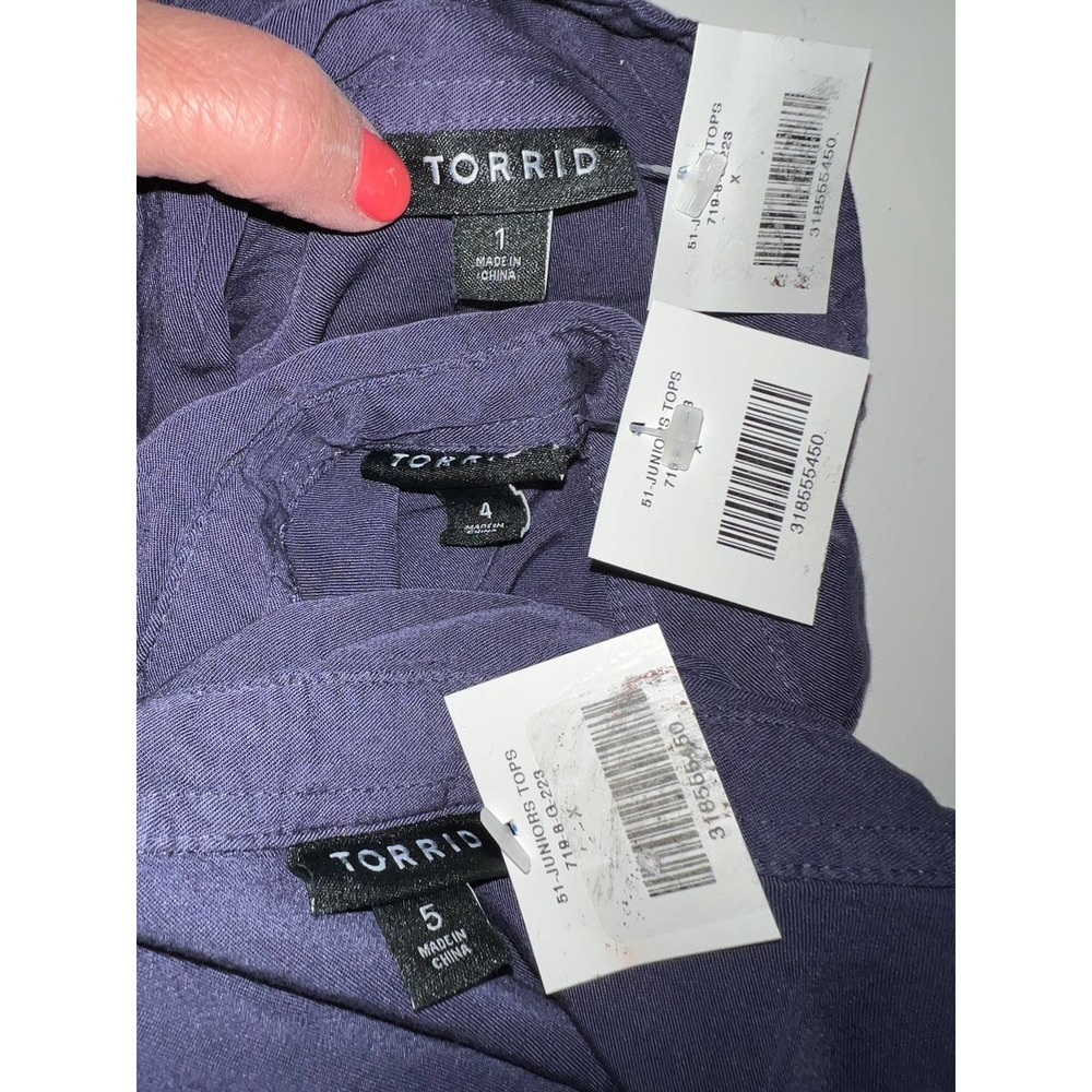 1X Babydoll TOP Swing High Low Tunic Blue Purple Blue Haze Torrid Blouse NEW - Picture 10 of 11